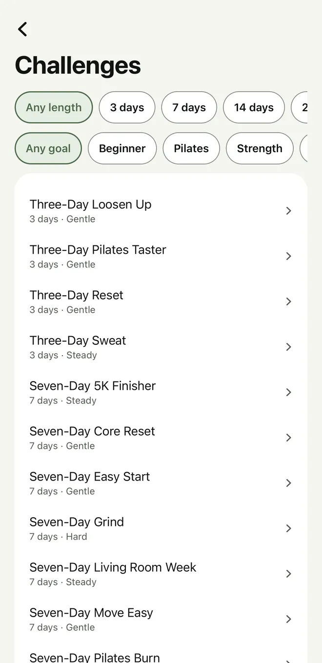 Challenges from 3 to 14 days, from gentle to hard